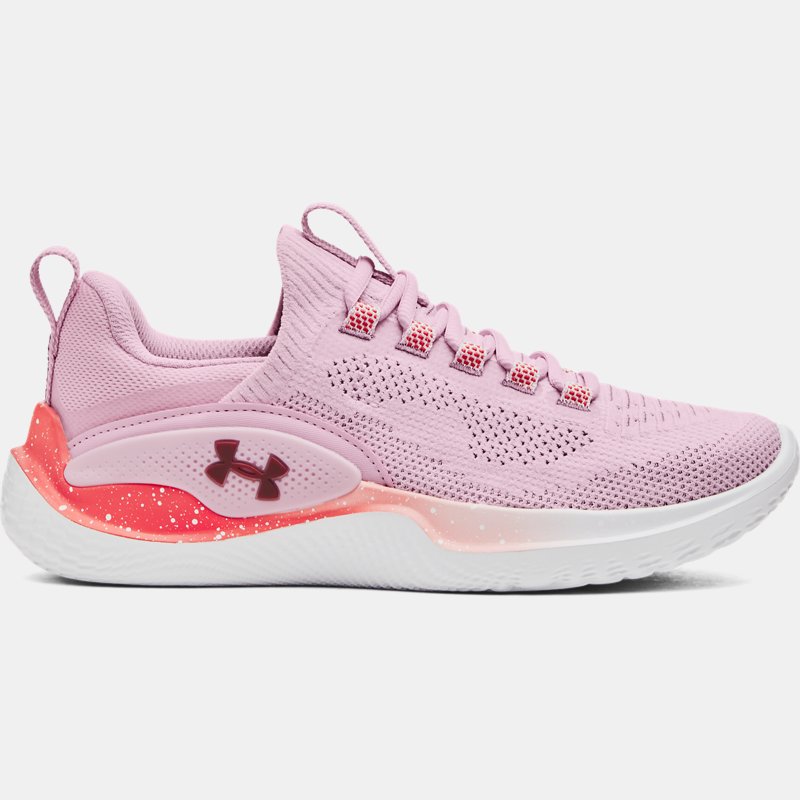 Women's  Under Armour  Flow Dynamic Training Shoes Pink Shadow / Venom Red / Deep Red 3
